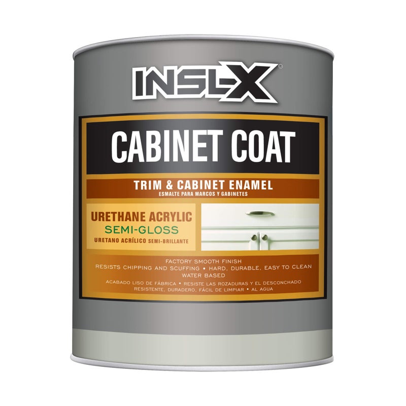 INSL-X Cabinet Coat - Urethane Acrylic Semi-Gloss Enamel Cabinet Paint, 1 Quart, White - Image 1